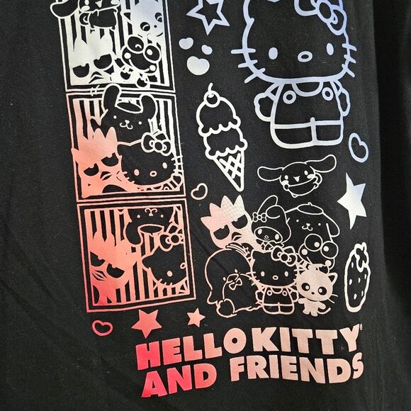Hello Kitty Sanrio Graphic Tee Junior 19 XXL Black Crewneck Short Sleeve T-Shirt - Picture 3 of 6